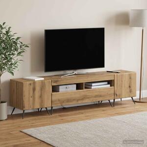 LED TV szekrény BREDA 3 db Kézműves Tölgy Szerelt Fa