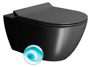 GSI GSI, PURA fali WC csésze, Swirlflush, 55x36 cm, fekete dupla matt, 881526