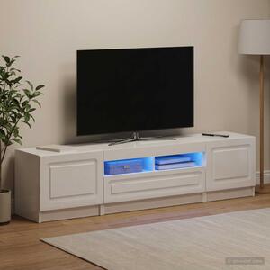 LED TV szekrény UTRECHT 3 db Magasfényű Fehér Szerelt Fa