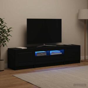 LED TV szekrény UTRECHT 3 db Fekete Szerelt Fa
