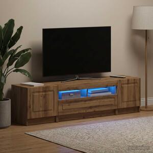 LED TV szekrény UTRECHT 3 db Kézműves Tölgy Szerelt Fa
