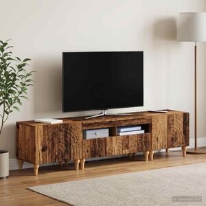 3 darabos LED TV szekrény Antik Fa Szerelt Fa