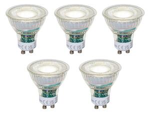 5 darabos GU10 50 mm-es dimmelhető LED izzókészlet, átlátszó, 2,5 W, 450 lm, 4000 K