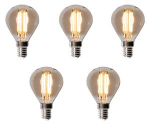 5 darabos E14 dimmelhető LED izzókészlet P45 Füst 5W 470 lm 2200K