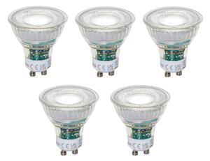 5 darabos GU10 50 mm-es dimmelhető LED izzókészlet, átlátszó, 2,5 W, 450 lm, 6500 K