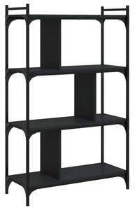 4 szintes fekete szerelt fa könyvespolc 76 x 32 x 123 cm (833935)