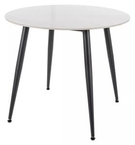 Kerek étkezőasztal RION 90 cm kerámialappal, fehér márvány