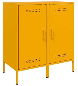 VidaXL 2 db mustársárga acél tálalószekrény 36 x 39 x 79 cm