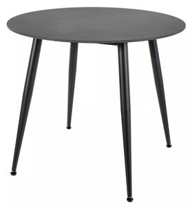 Kerek étkezőasztal RION 90 cm kerámia lappal, fekete márvány