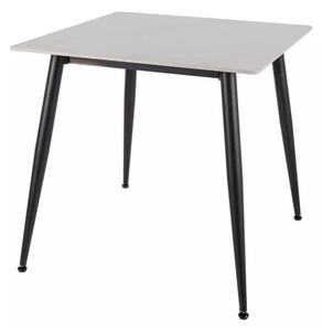 Étkezőasztal RION 80x80 cm kerámia asztallappal, fehér márvány