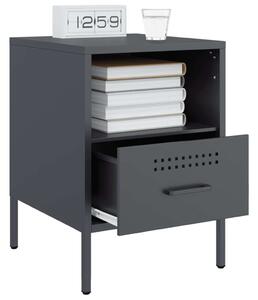 VidaXL Fém Éjjeliszekrény - Antracit - 2 db - 36x39x50,5 cm