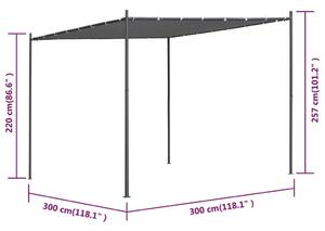 VidaXL antracitszürke pavilon ferde tetővel 300x300x257 cm 180 g/m²