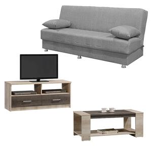 Nappali szett, New Living, szürke - Castillo - Toro, 3 darabos