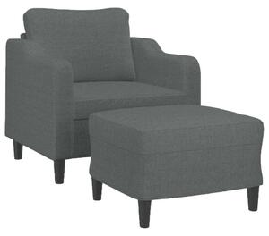 VidaXL sötétszürke szövet kanapéfotel lábtartóval 60 cm
