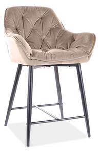 Bárszék CHERRY H-2 VELVET FEKETE VÁZ/BÉZS BLUVEL 28