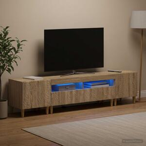 3 darabos LED TV szekrény DELFT Sonoma Tölgy Szerelt Fa