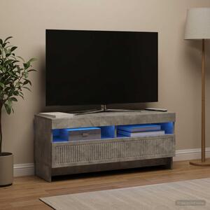 LED TV szekrény EDE 100 x 35 x 43 cm Betonszürke Szerelt Fa