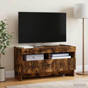 LED TV szekrény ALKMAAR 81 x 35 x 43 cm Füstös Tölgy Szerelt Fa