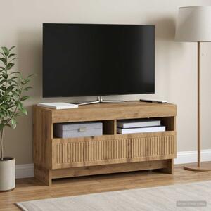 LED TV szekrény ALKMAAR 81 x 35 x 43 cm Kézműves Tölgy