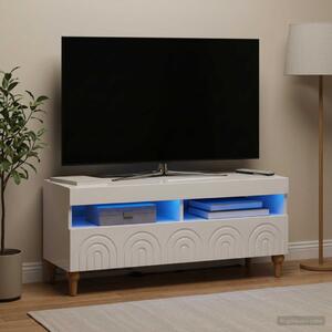 LED TV szekrény ALKMAAR 100 x 35 x 43 cm Magasfényű Fehér