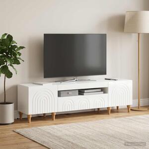 LED TV szekrény ALKMAAR 153 x 35 x 43 cm Magasfényű Fehér