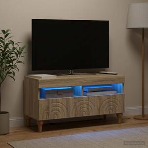 LED TV szekrény ALKMAAR 81 x 35 x 43 cm Sonoma Tölgy Szerelt Fa