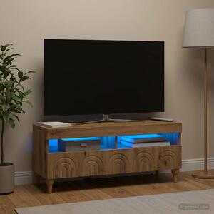 LED TV szekrény ALKMAAR 100 x 35 x 43 cm Kézműves Tölgy