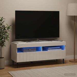 LED TV szekrény ZWOLLE 100 x 35 x 43 cm Magasfényű Fehér
