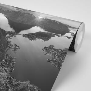 Fotótapéta hegyi panoráma fekete-fehérben