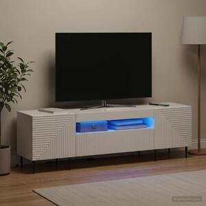 LED TV szekrény HAARLEM 153 x 35 x 43 cm Magasfényű Fehér