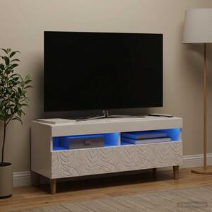 LED TV szekrény Magasfényű Fehér Szerelt Fa