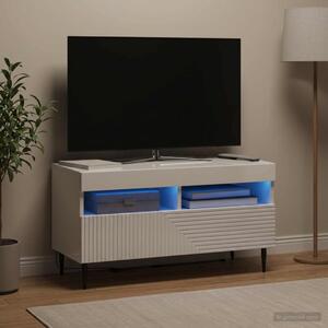 LED TV szekrény HAARLEM 81 x 35 x 43 cm Magasfényű Fehér