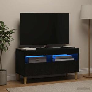 LED TV szekrény Fekete Szerelt Fa