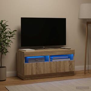 LED TV szekrény Sonoma Tölgy Szerelt Fa