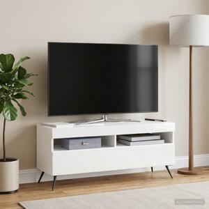 LED TV szekrény Magasfényű Fehér Szerelt Fa