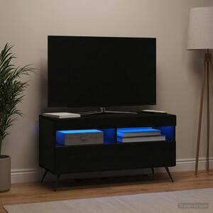 LED TV szekrény Fekete Szerelt Fa