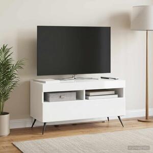 LED TV szekrény BREDA Magasfényű Fehér Szerelt Fa