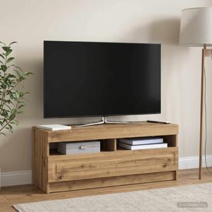LED TV szekrény Kézműves Tölgy Szerelt Fa