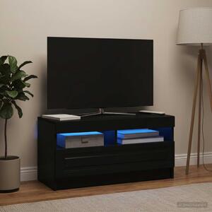 LED TV szekrény Fekete Szerelt Fa