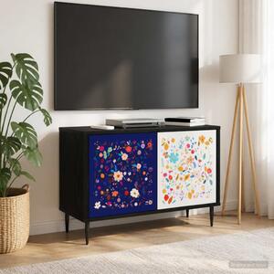 TV szekrény MAINZ 69 x 33 x 50,5 cm Fekete Tölgy Szerelt Fa