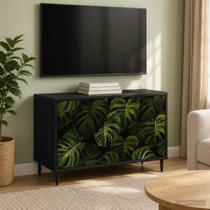 TV szekrény ELBURG 69 x 33 x 50,5 cm Fekete Tölgy Szerelt Fa