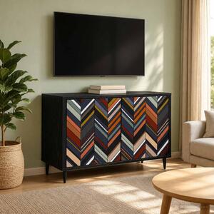 TV szekrény OMMEN 69 x 33 x 50,5 cm Fekete Tölgy Szerelt Fa