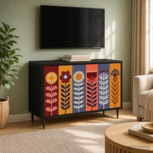 TV szekrény ESSEN 69 x 33 x 50,5 cm Fekete Tölgy Szerelt Fa