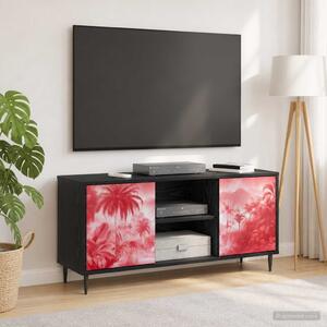 TV szekrény AACHEN 102 x 33 x 51 cm Fekete Tölgy Szerelt Fa