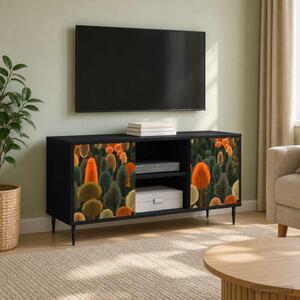 TV szekrény ZAANDAM 102 x 33 x 51 cm Fekete Tölgy Szerelt Fa