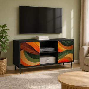 TV szekrény BONN 102 x 33 x 51 cm Fekete Tölgy Szerelt Fa