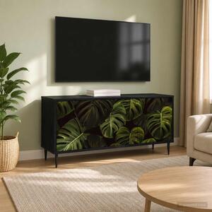 TV szekrény ELBURG 102 x 33 x 51 cm Fekete Tölgy Szerelt Fa