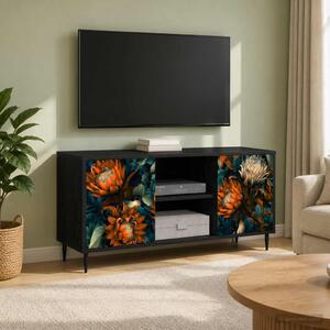 TV szekrény LOCHEM 102 x 33 x 51 cm Fekete Tölgy Szerelt Fa