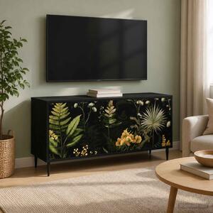 TV szekrény RHENEN 102 x 33 x 51 cm Fekete Tölgy Szerelt Fa