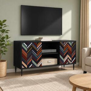 TV szekrény OMMEN 102 x 33 x 51 cm Fekete Tölgy Szerelt Fa